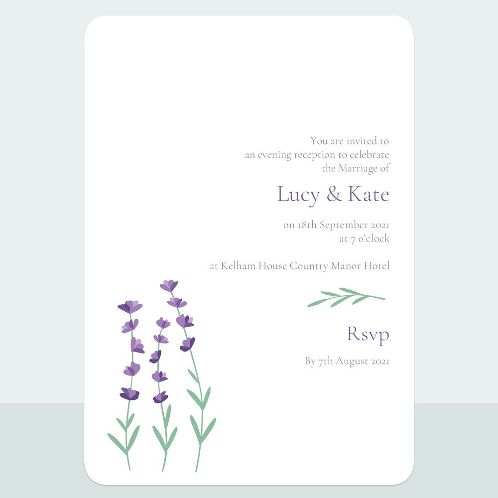 Lavender Field - Iridescent Evening Invitation & Information Card Suite