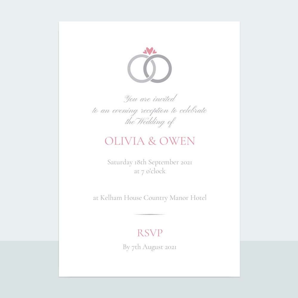 Wedding Rings - Tri Fold Evening Invitation & Information Card Suite