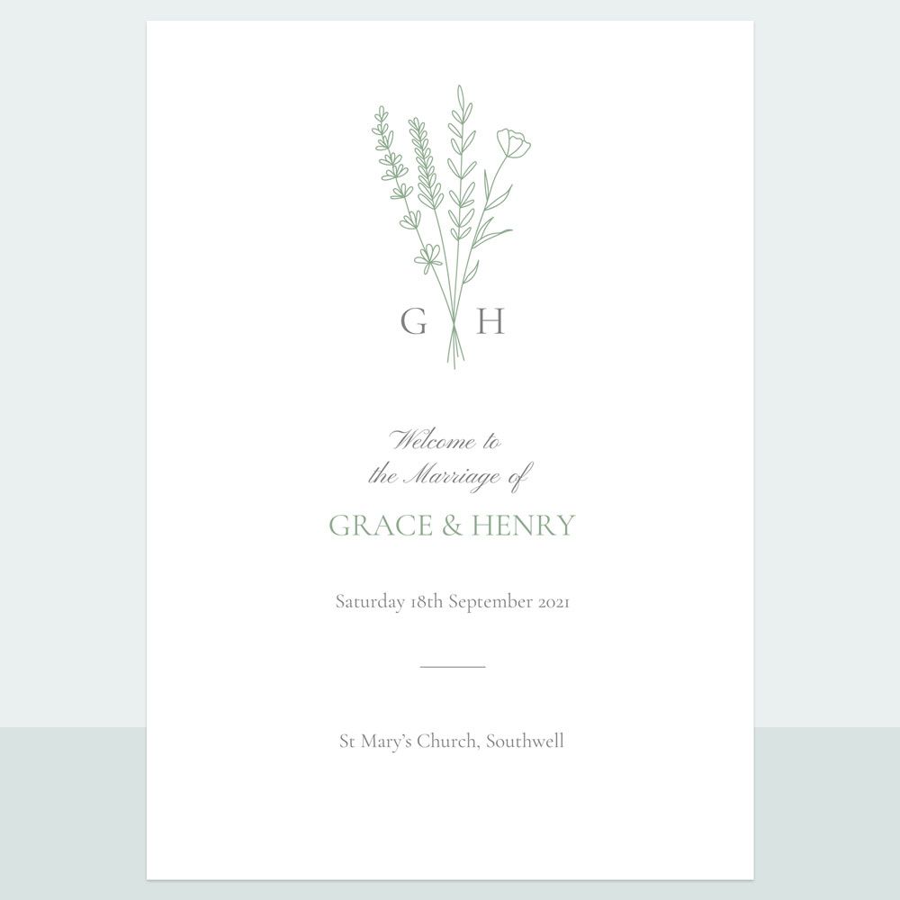 Wildflower Monogram - Order Of Service