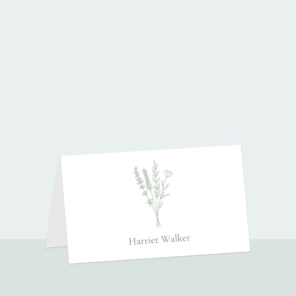 Wildflower Monogram - Place Card