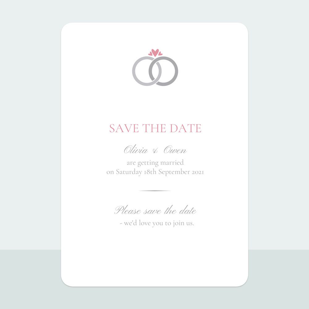 Wedding Rings - Save the Date Cards