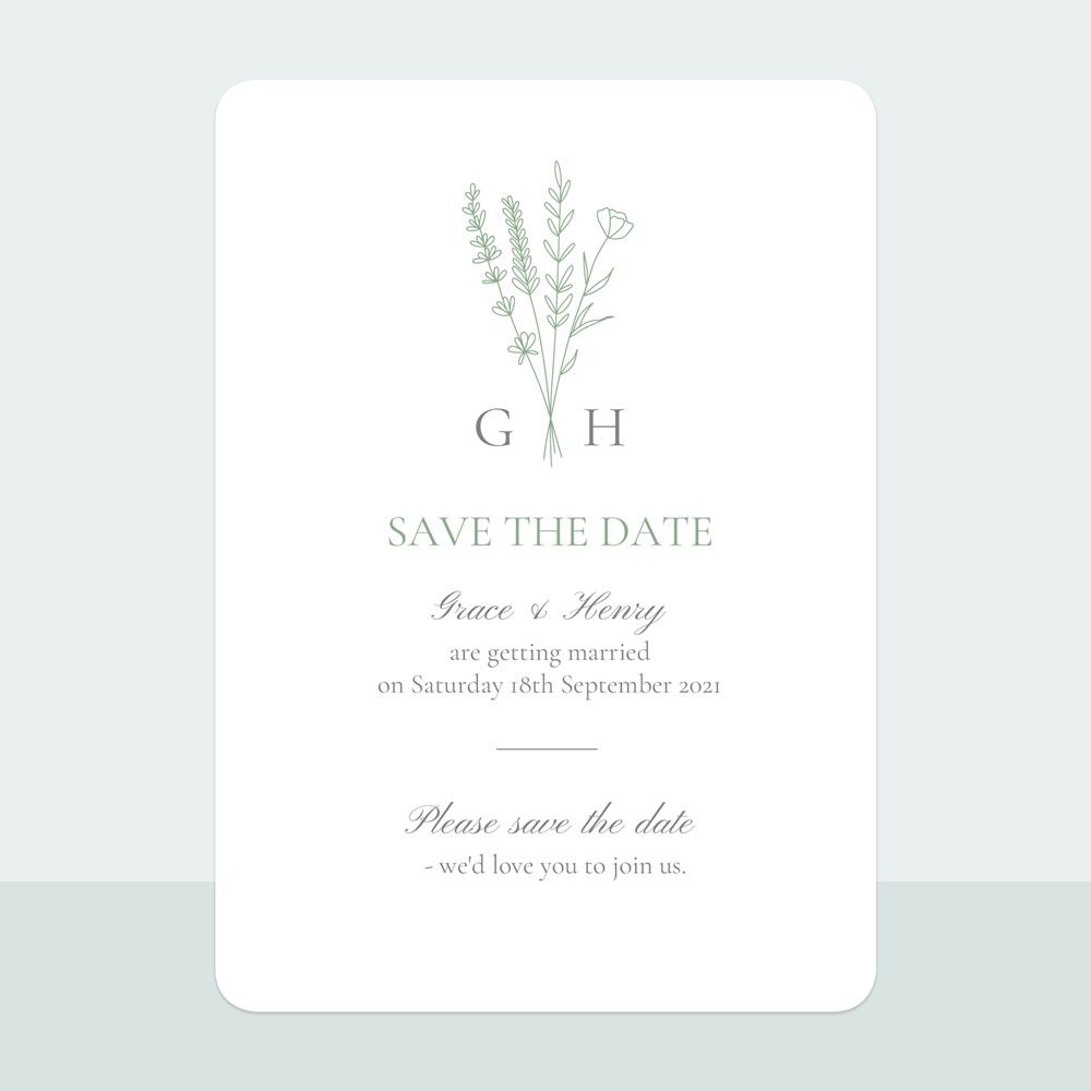 Wildflower Monogram - Save the Date Cards