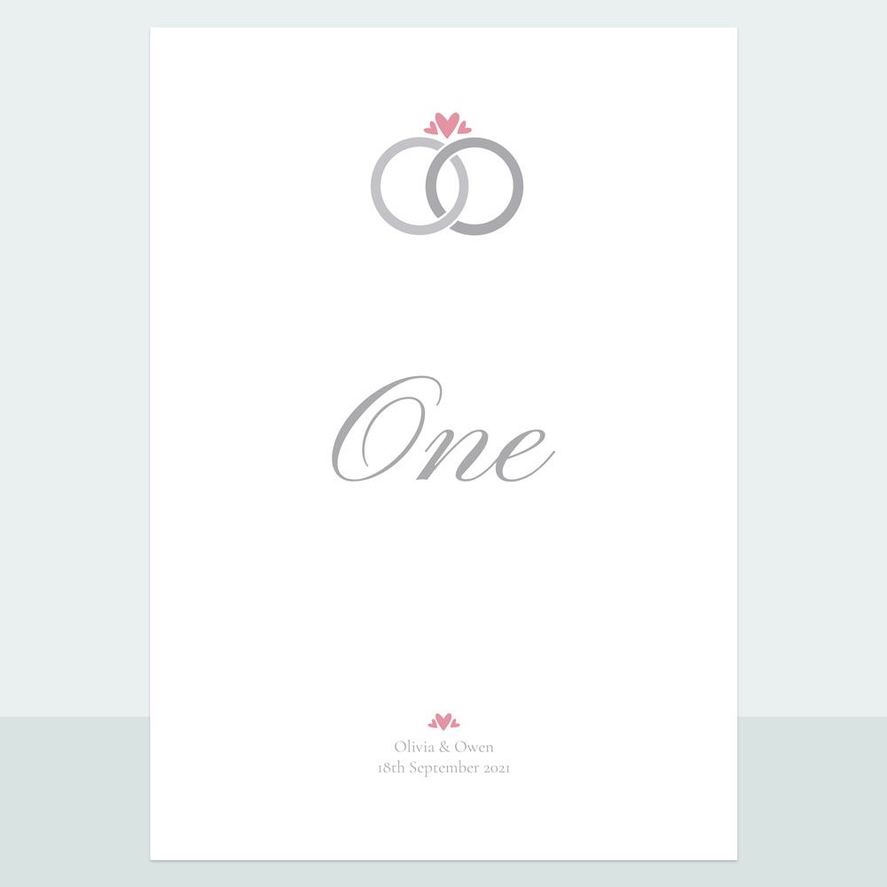 Wedding Rings - Table Name/Number - Fast Delivery at Dotty About Paper