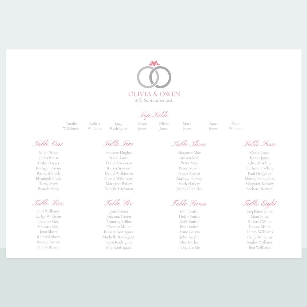 Wedding Rings - Table Plan