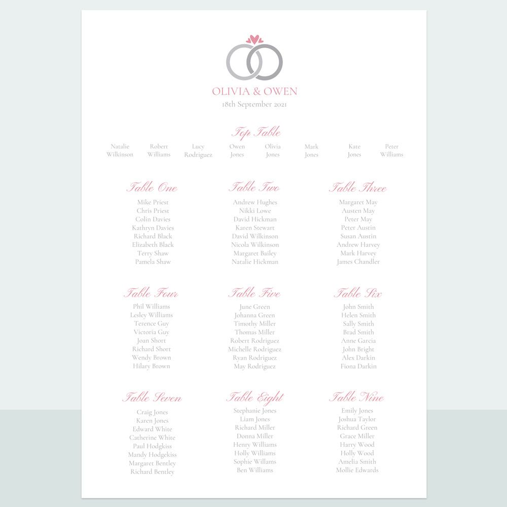 Wedding Rings - Table Plan