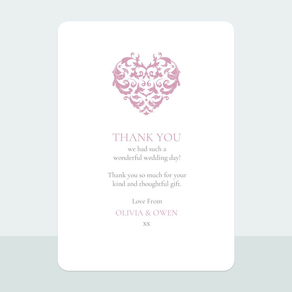 Baroque Heart - Thank You Card