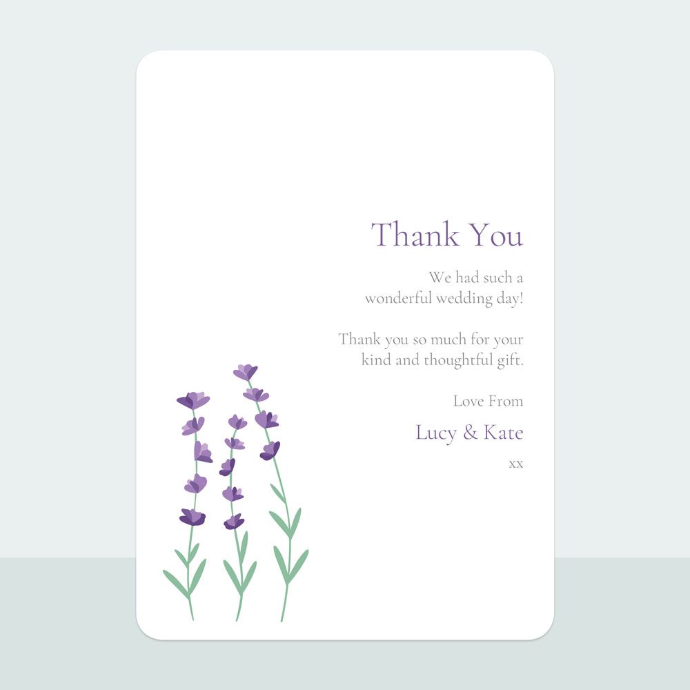 Lavender Field - Iridescent Thank You Card