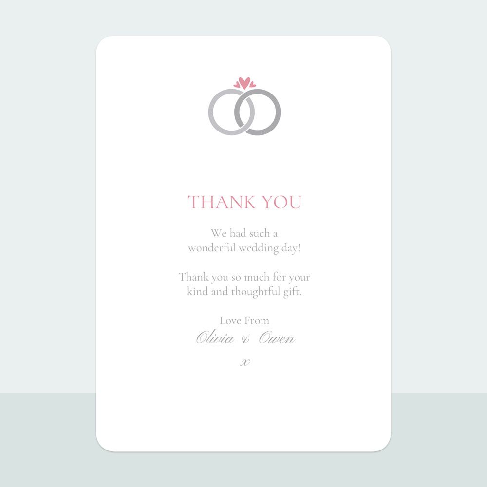 Wedding Rings - Thank You Card