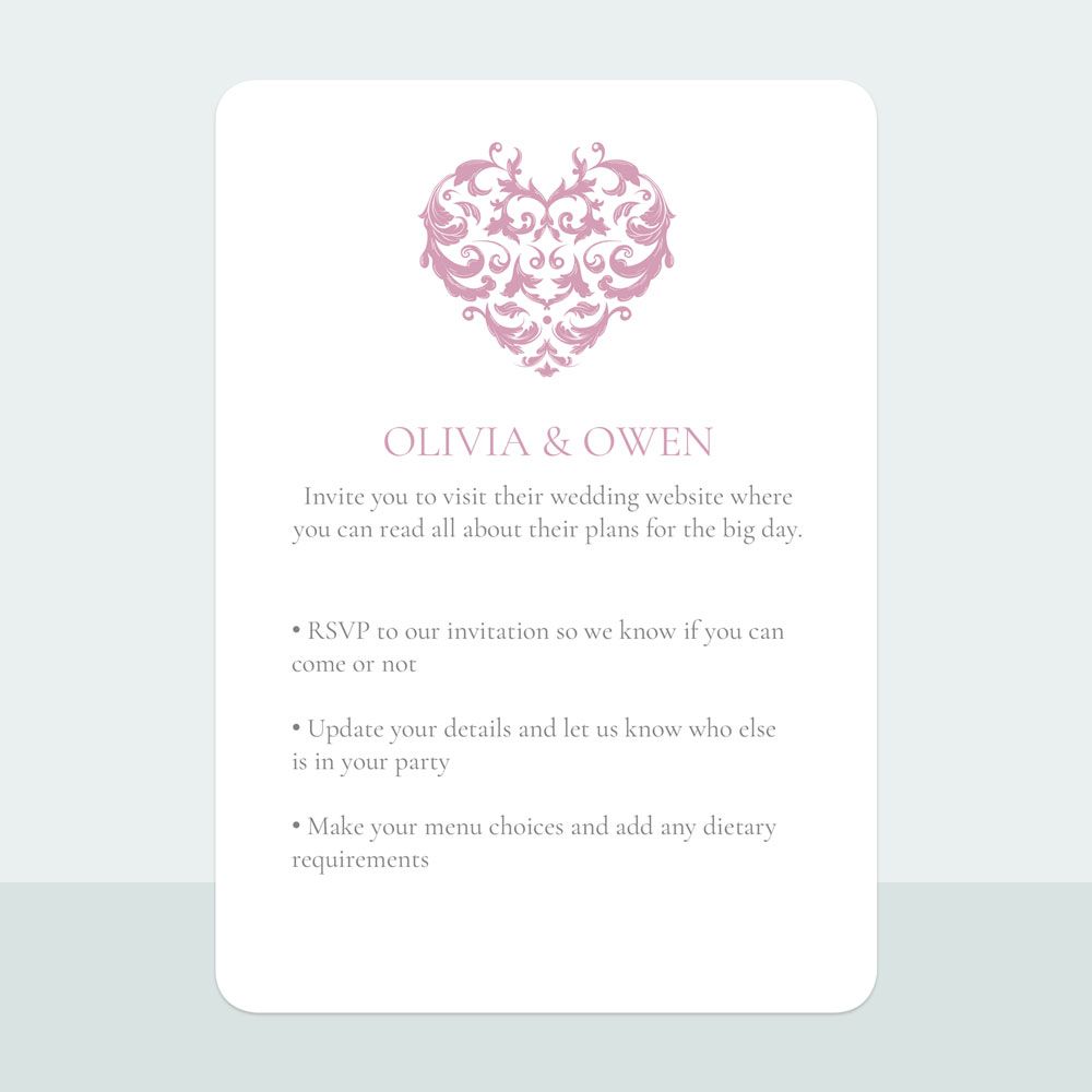 Baroque Heart - Wedding Invitation & Information Card Suite