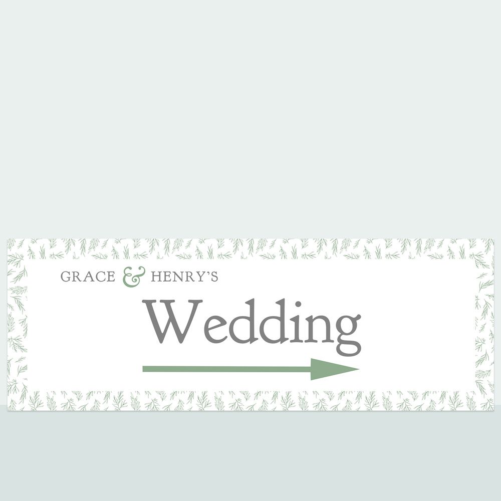 Dainty Leaf Border - Arrow Wedding Sign