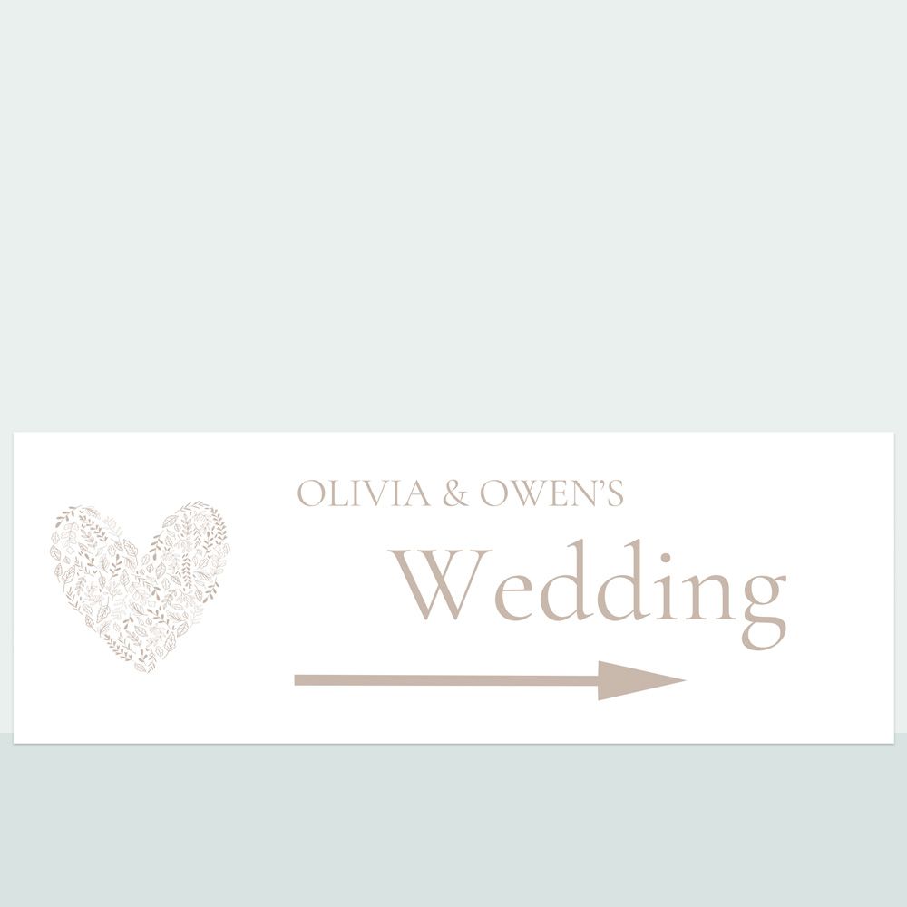 Leaf Heart - Arrow Wedding Sign