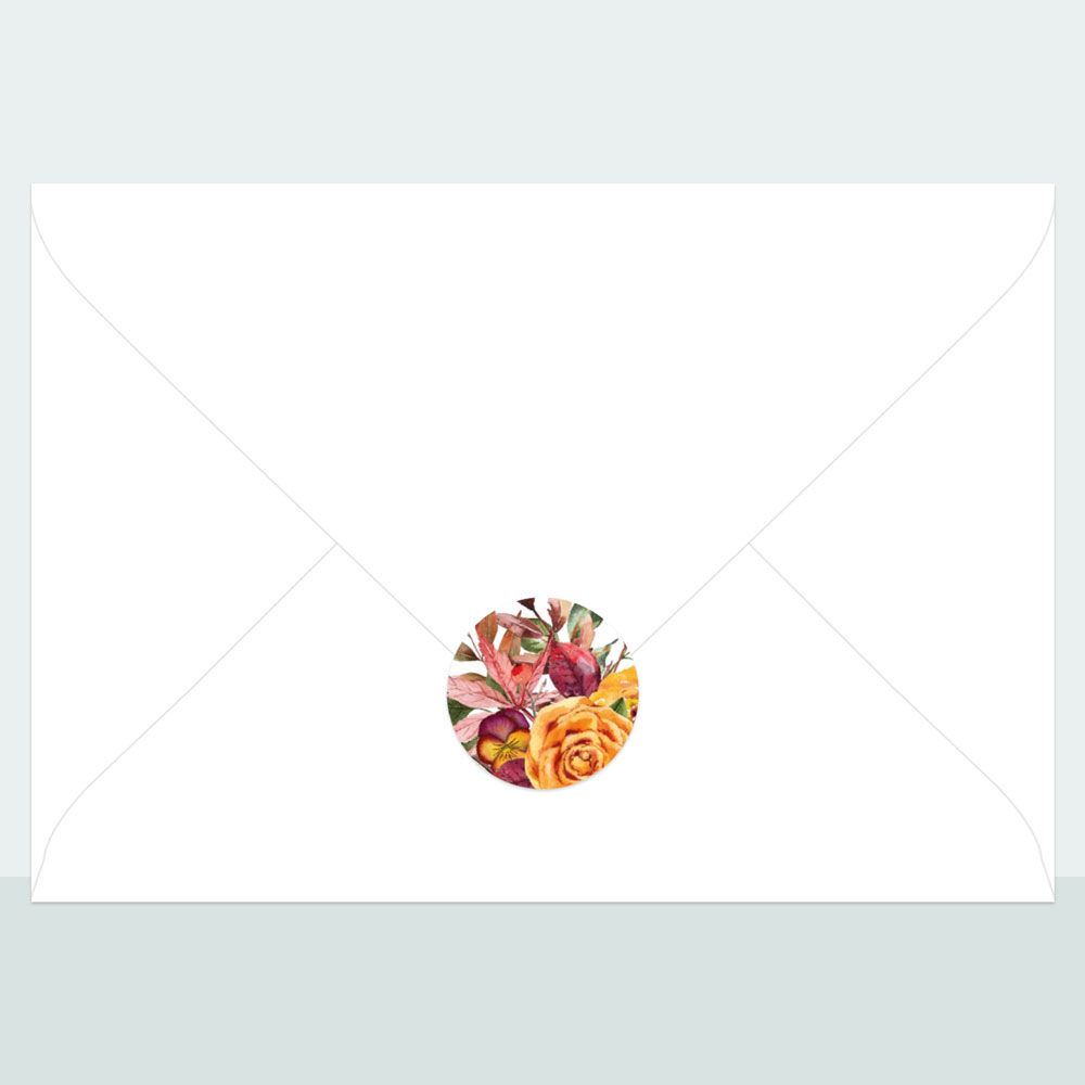 Autumn Bouquet - Envelope Seal - Pack of 70