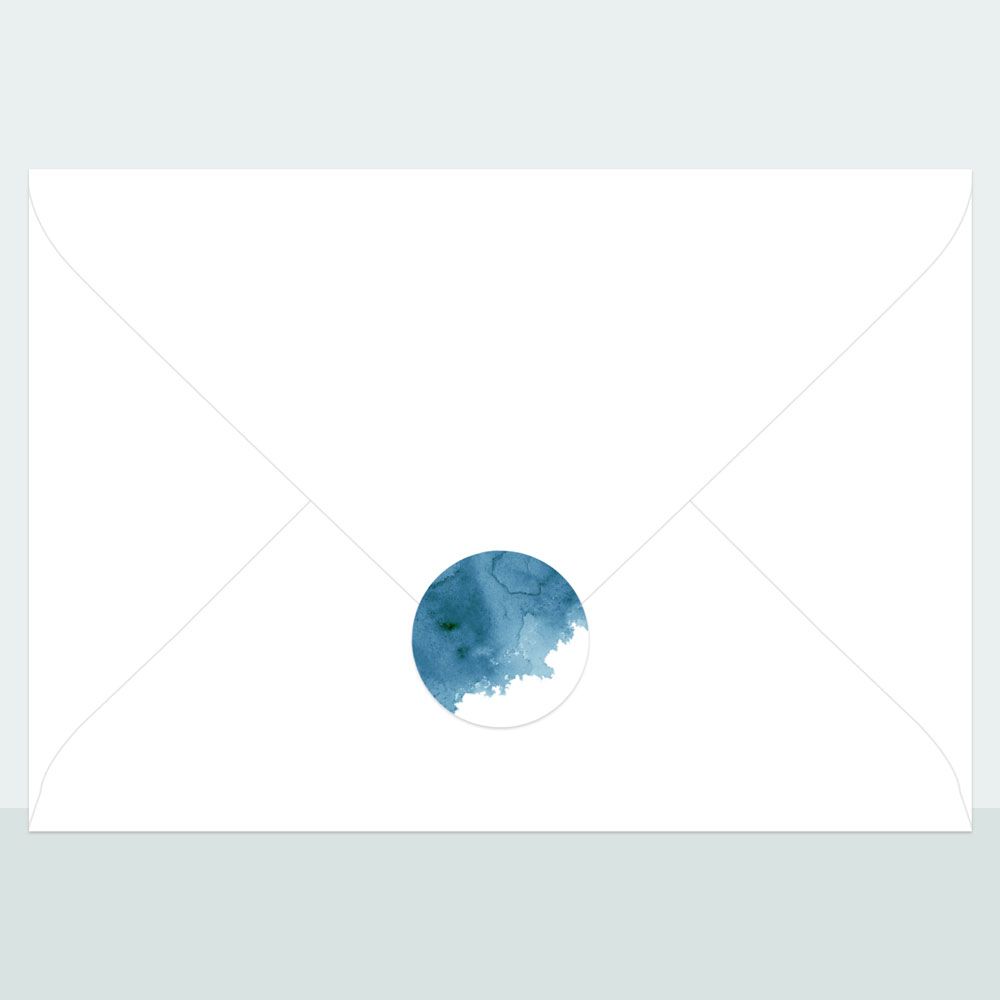 Blue Inkwash - Envelope Seal - Pack of 70