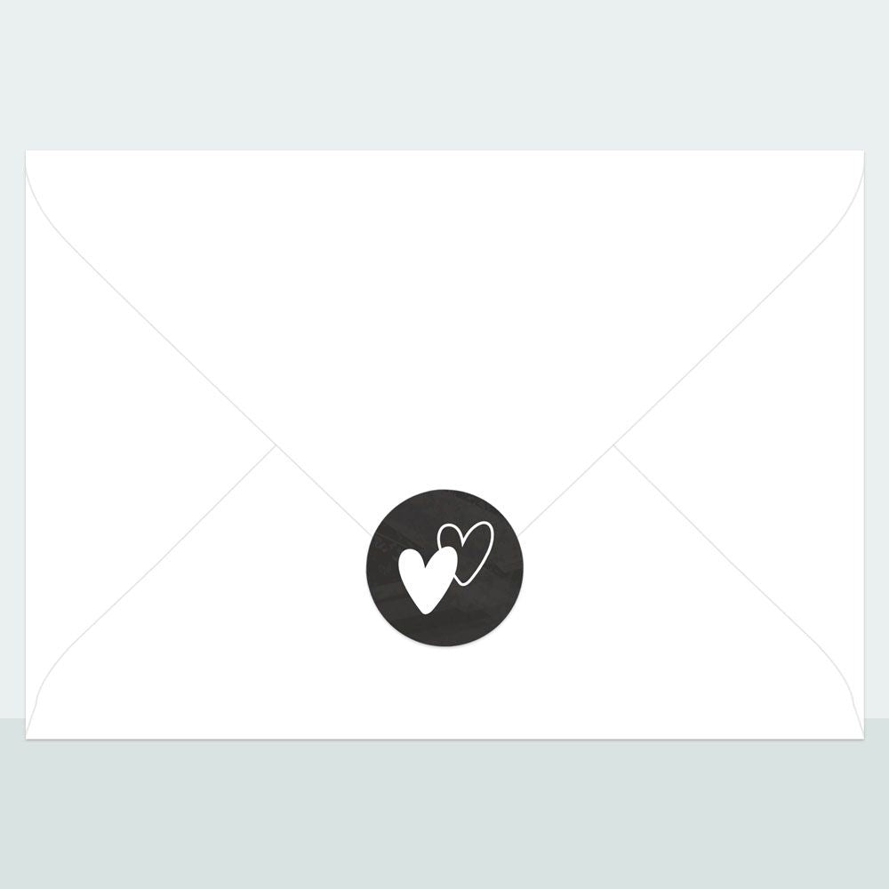 Chalkboard Hearts - Envelope Seal - Pack of 70