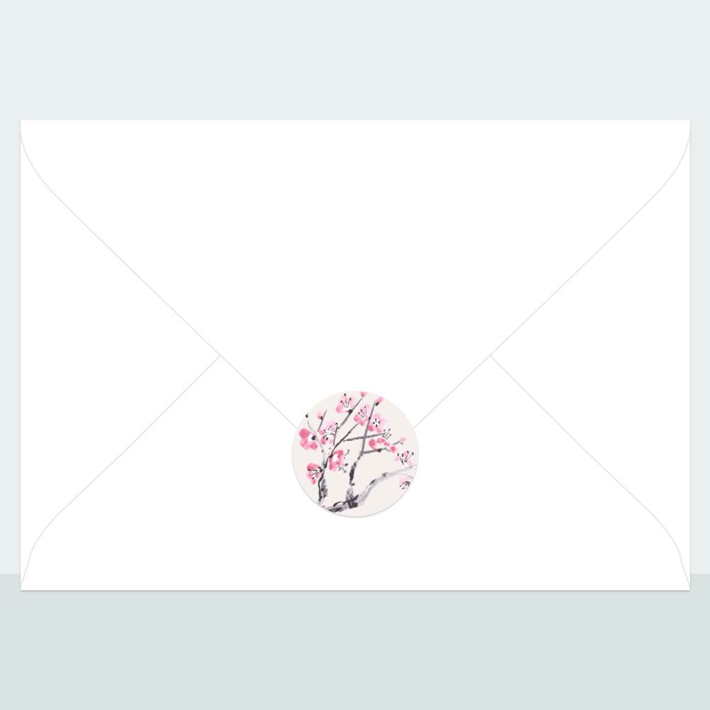 Cherry Blossom - Envelope Seal - Pack of 70