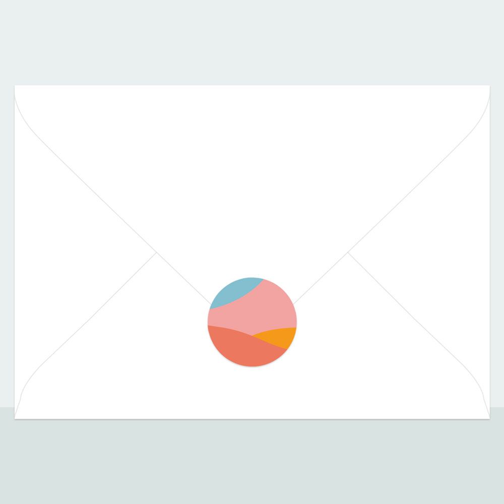Colour Block Border - Envelope Seal - Pack of 70