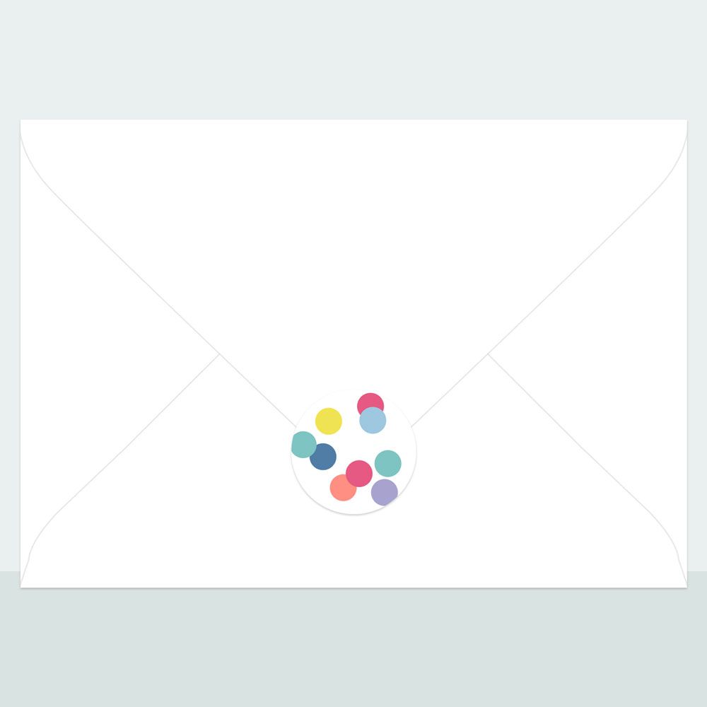 Colourful Confetti - Envelope Seal - Pack of 70
