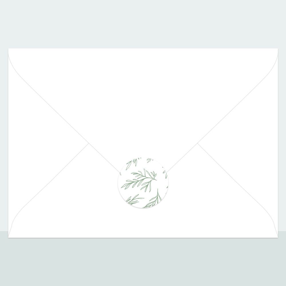 Dainty Leaf Border - Envelope Seal - Pack of 70