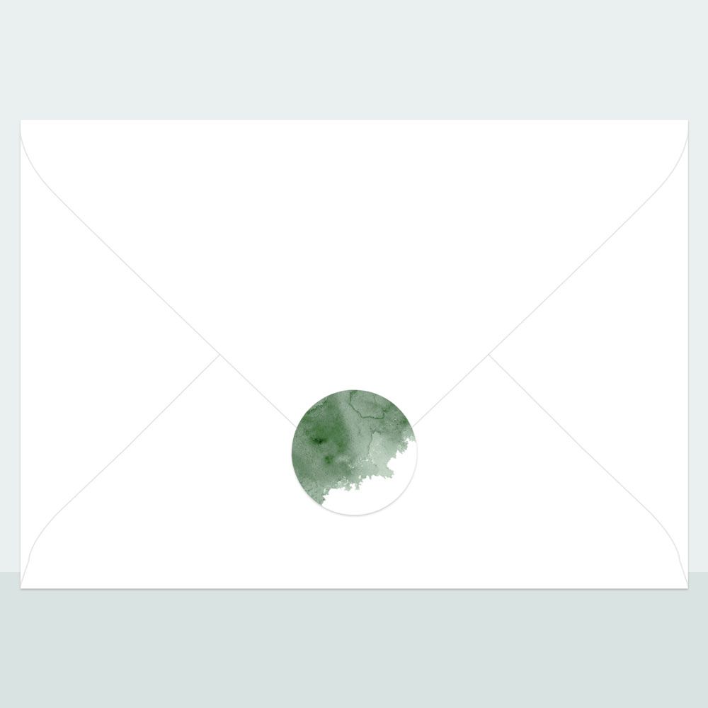 Green Inkwash - Envelope Seal - Pack of 70