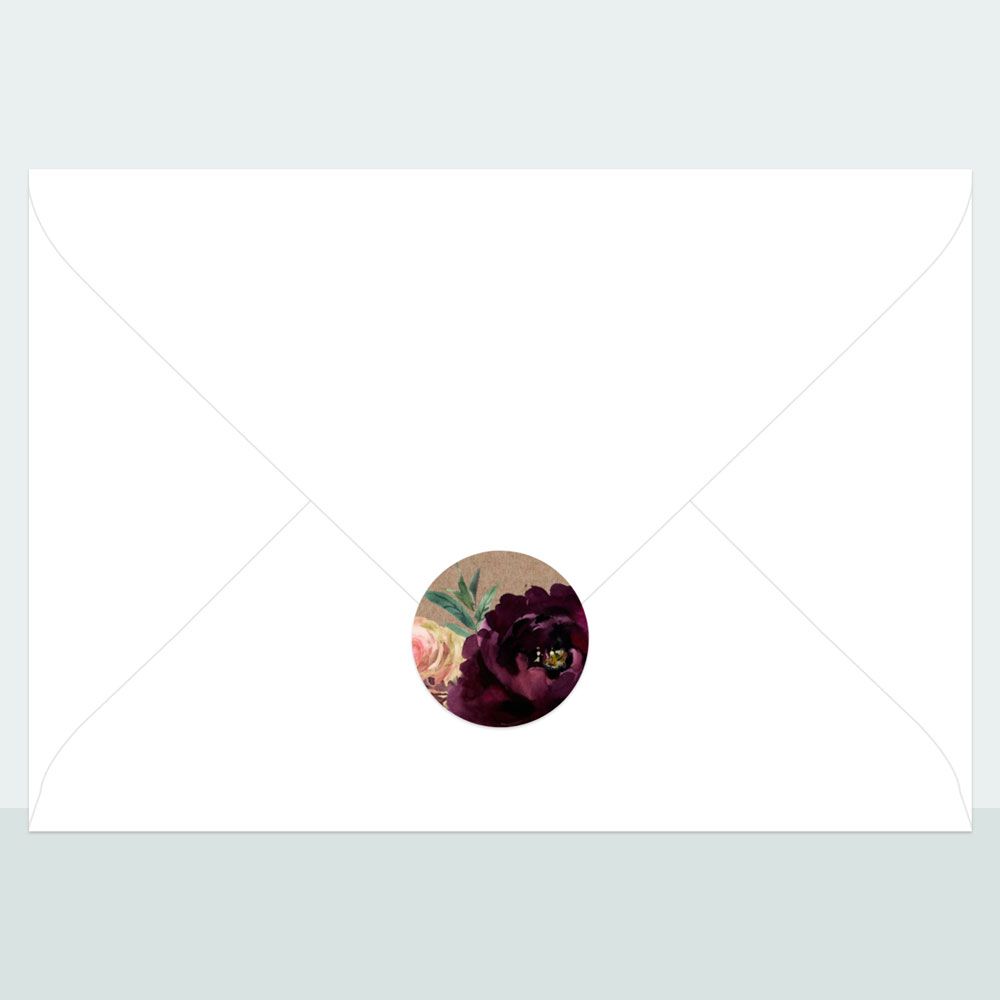 Kraft Flowers - Envelope Seal - Pack of 70