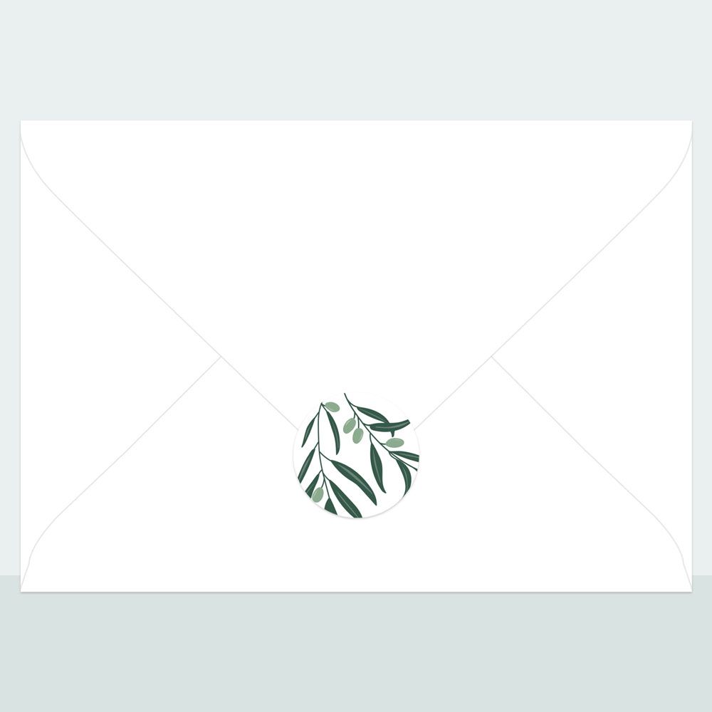 Olive Sprig - Envelope Seal - Pack of 70
