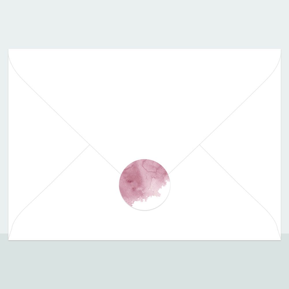 Pink Inkwash - Envelope Seal - Pack of 70