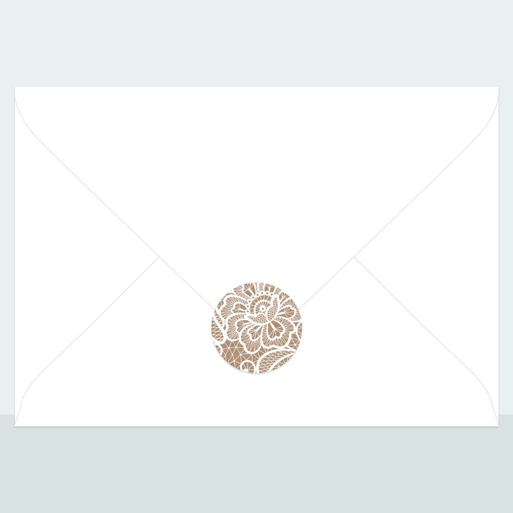 Traditional Rustic Lace - Envelope Seal - Pack of 70