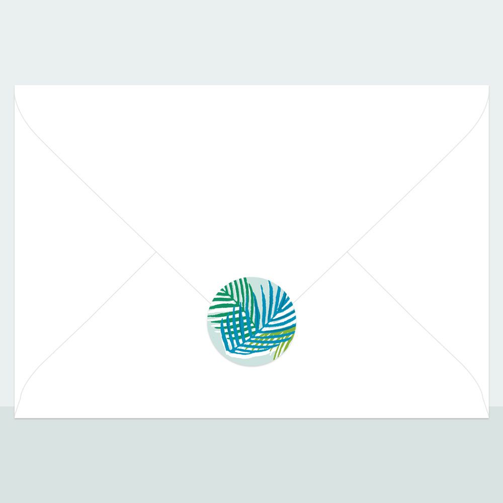 Tropical Fern - Envelope Seal - Pack of 70