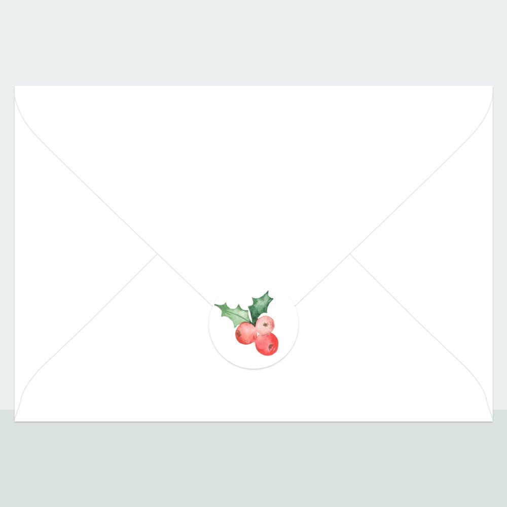 Winter Berry - Envelope Seal - Pack of 70