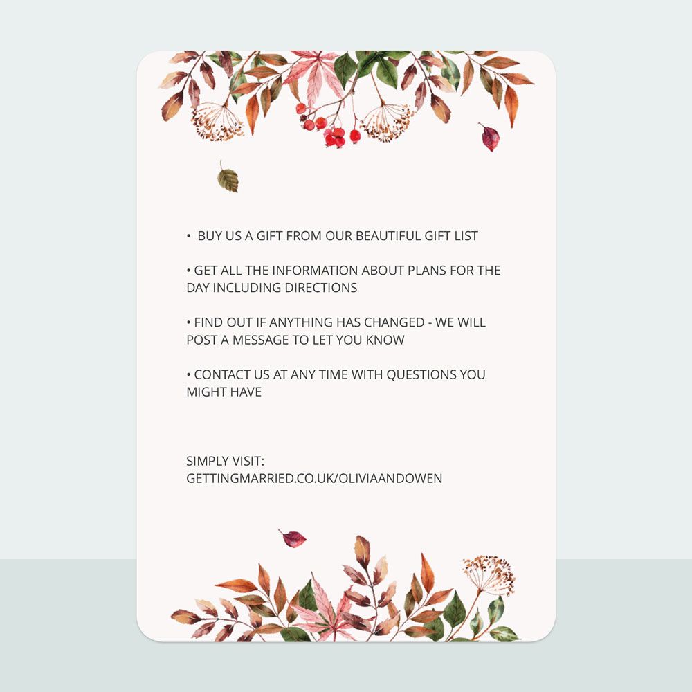 Autumn Leaves - Evening Invitation & Information Card Suite