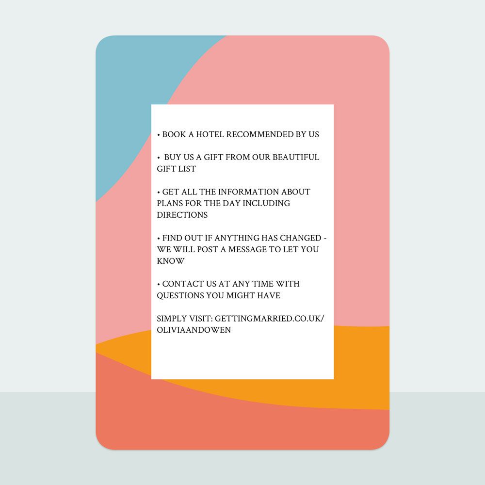 Colour Block Border - Evening Invitation & Information Card Suite