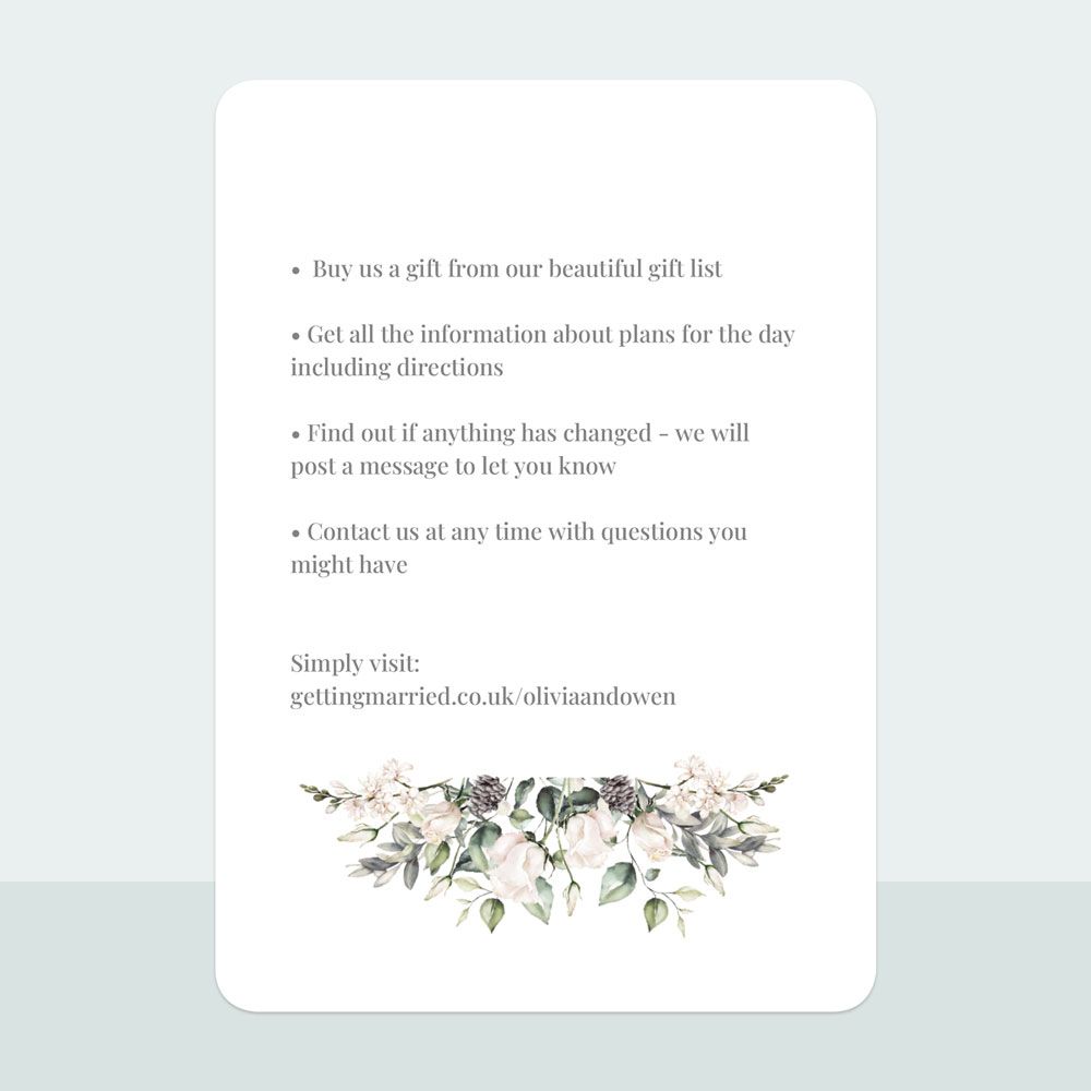 Winter Bouquet - Evening Invitation & Information Card Suite