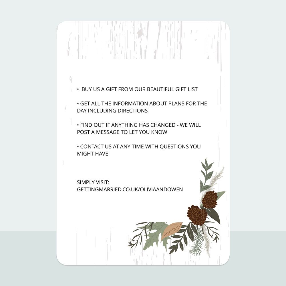 Woodland - Evening Invitation & Information Card Suite