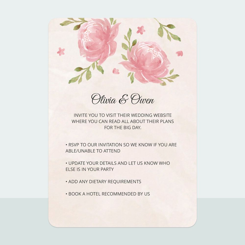 Painted Peonies - Evening Invitation & Information Card Suite