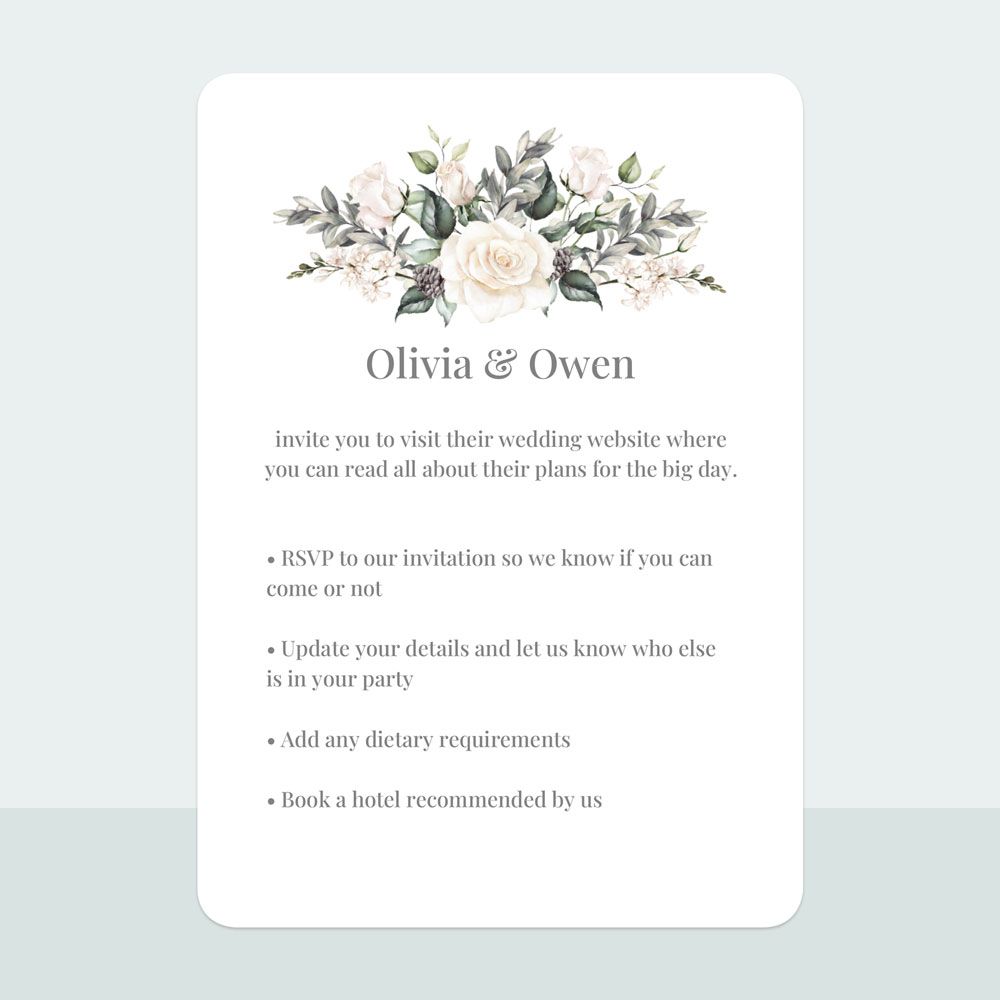 Winter Bouquet - Evening Invitation & Information Card Suite