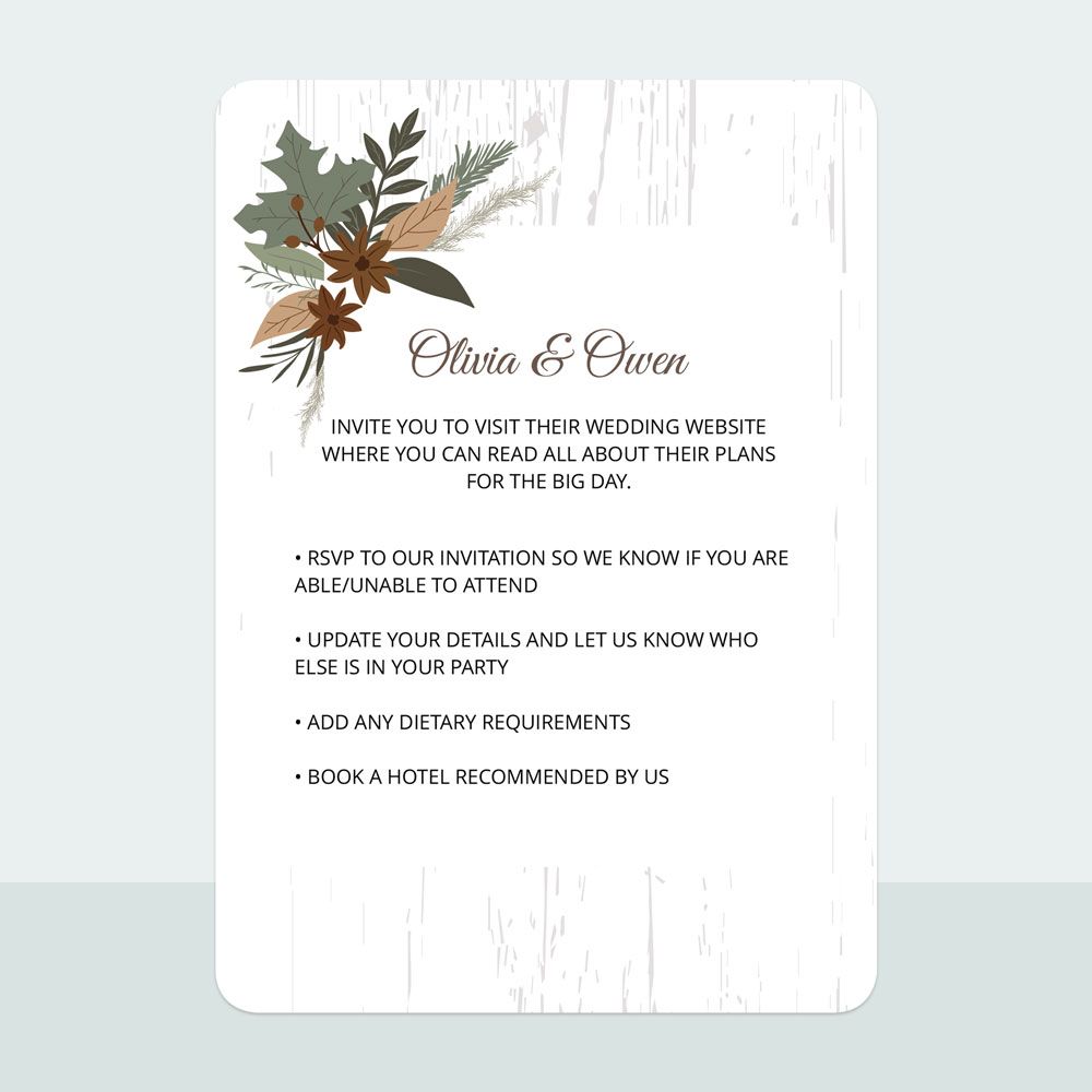 Woodland - Evening Invitation & Information Card Suite