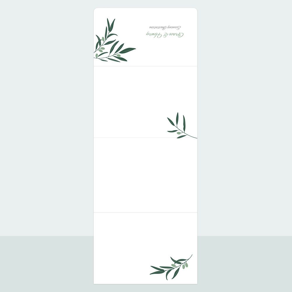 Olive Sprig - Tri Fold Evening Invitation & Information Card Suite