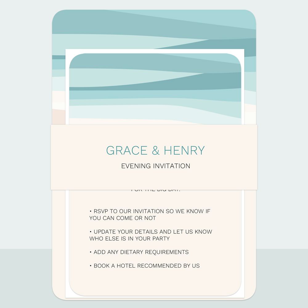 Abstract Beach - Evening Invitation & Information Card Suite