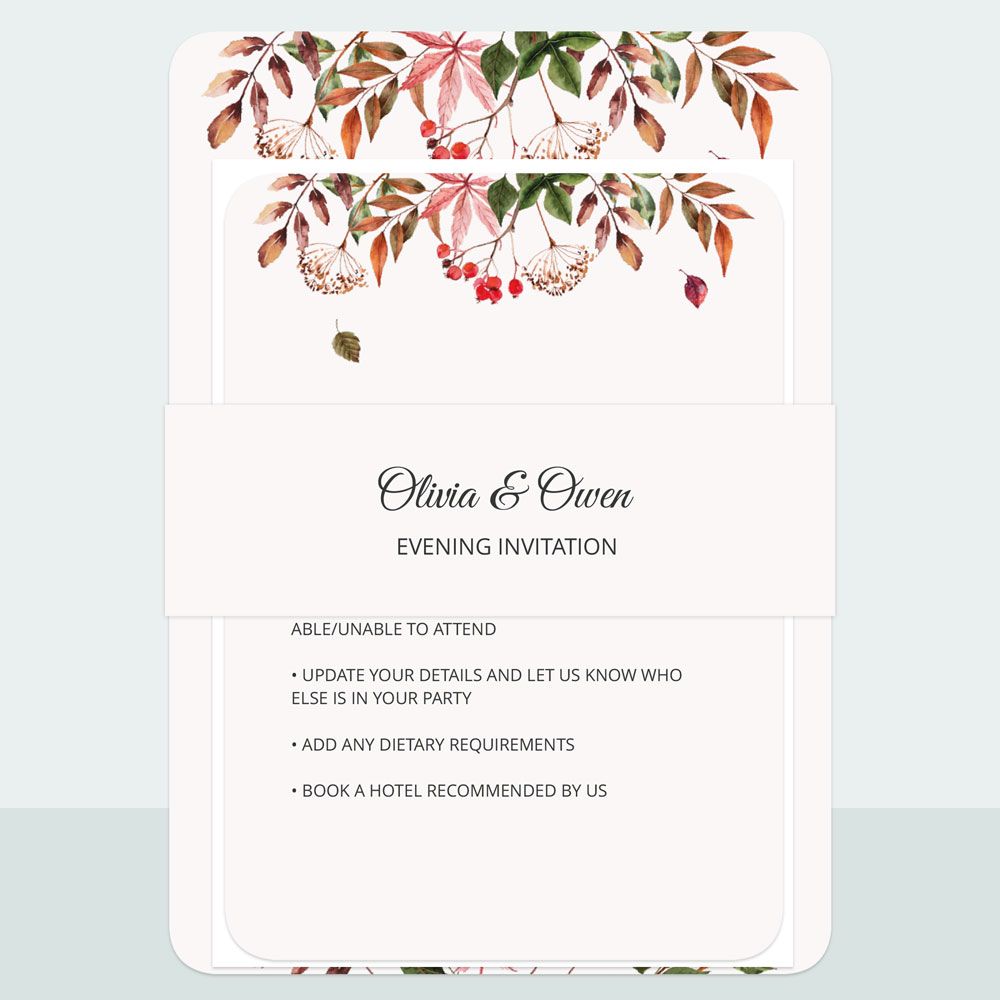 Autumn Leaves - Evening Invitation & Information Card Suite