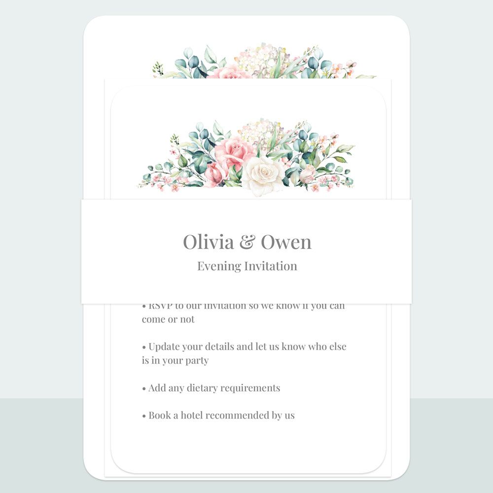 Summer Bouquet - Evening Invitation & Information Card Suite