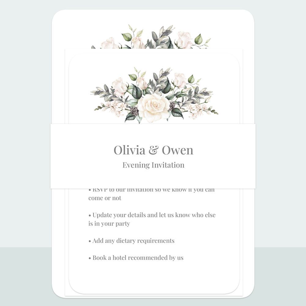 Winter Bouquet - Evening Invitation & Information Card Suite