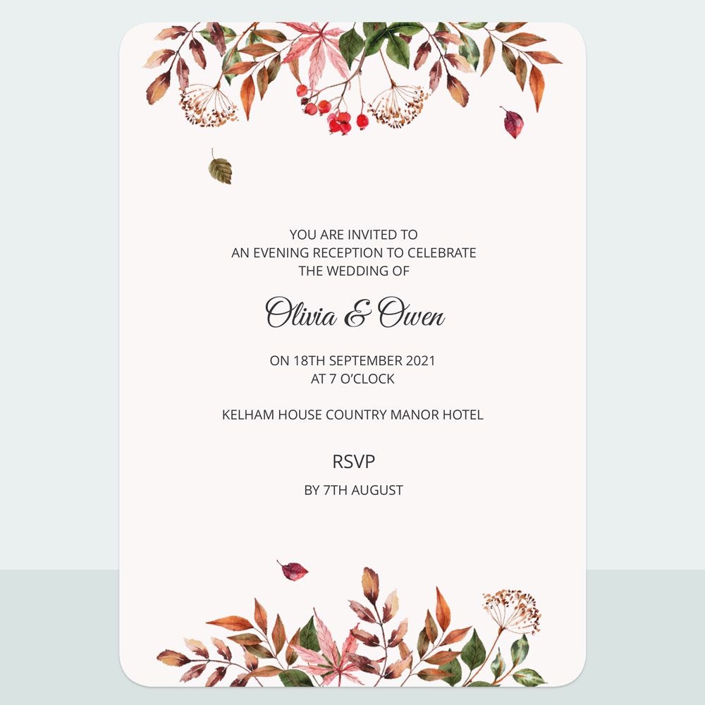 Autumn Leaves - Evening Invitation & Information Card Suite