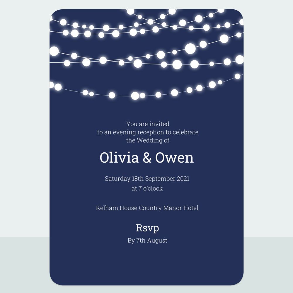Fairy Lights - Evening Invitation & Information Card Suite - Fast ...