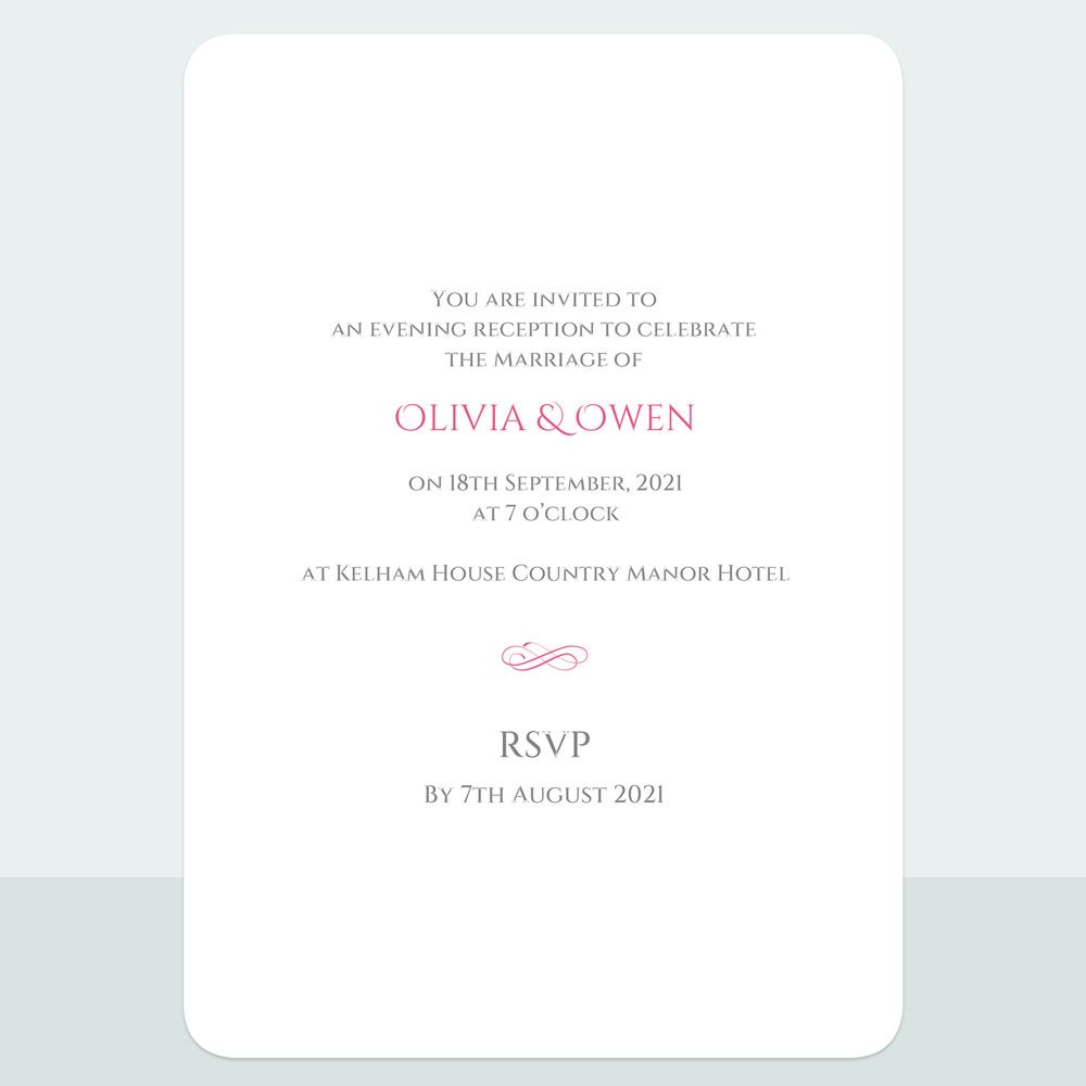 Formal Typography Bespoke - Evening Invitation & Information Card Suite