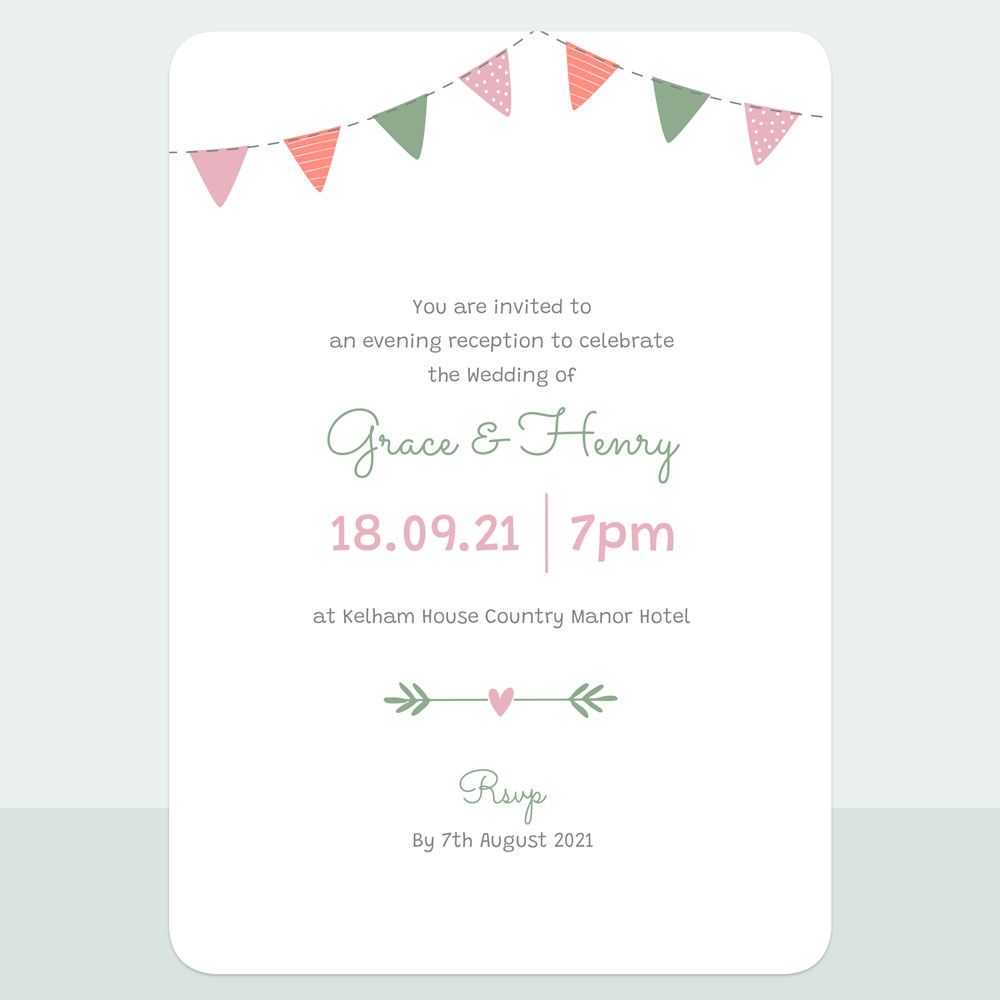 Rustic Bunting - Evening Invitation & Information Card Suite