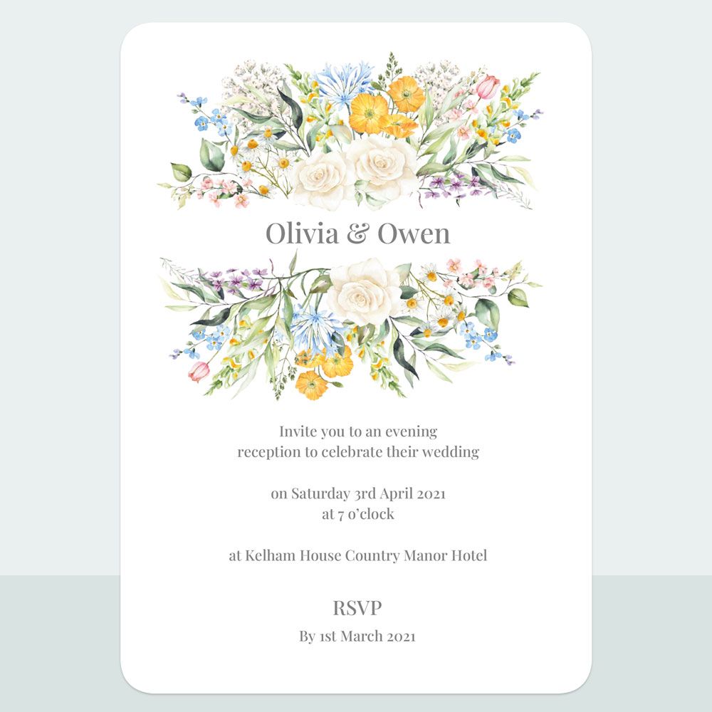 Spring Bouquet - Evening Invitation & Information Card Suite