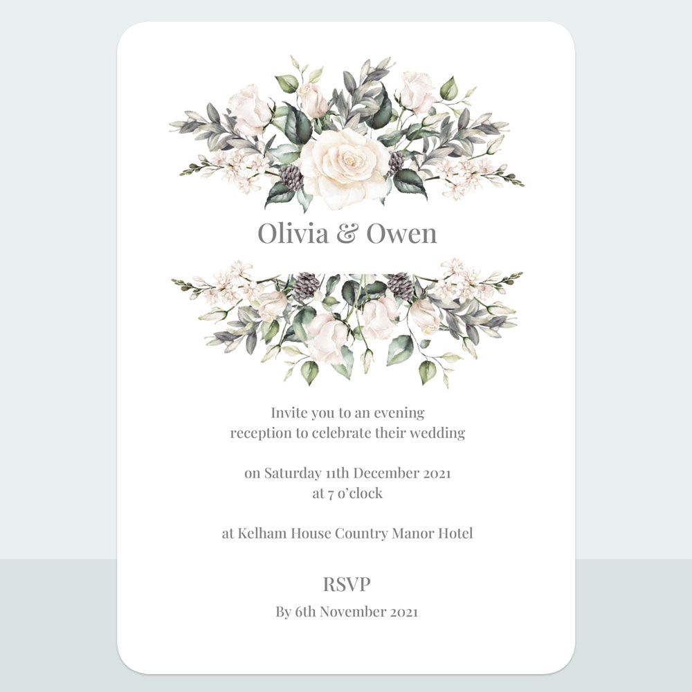 Winter Bouquet - Evening Invitation & Information Card Suite