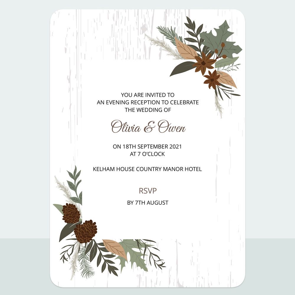 Woodland - Evening Invitation & Information Card Suite