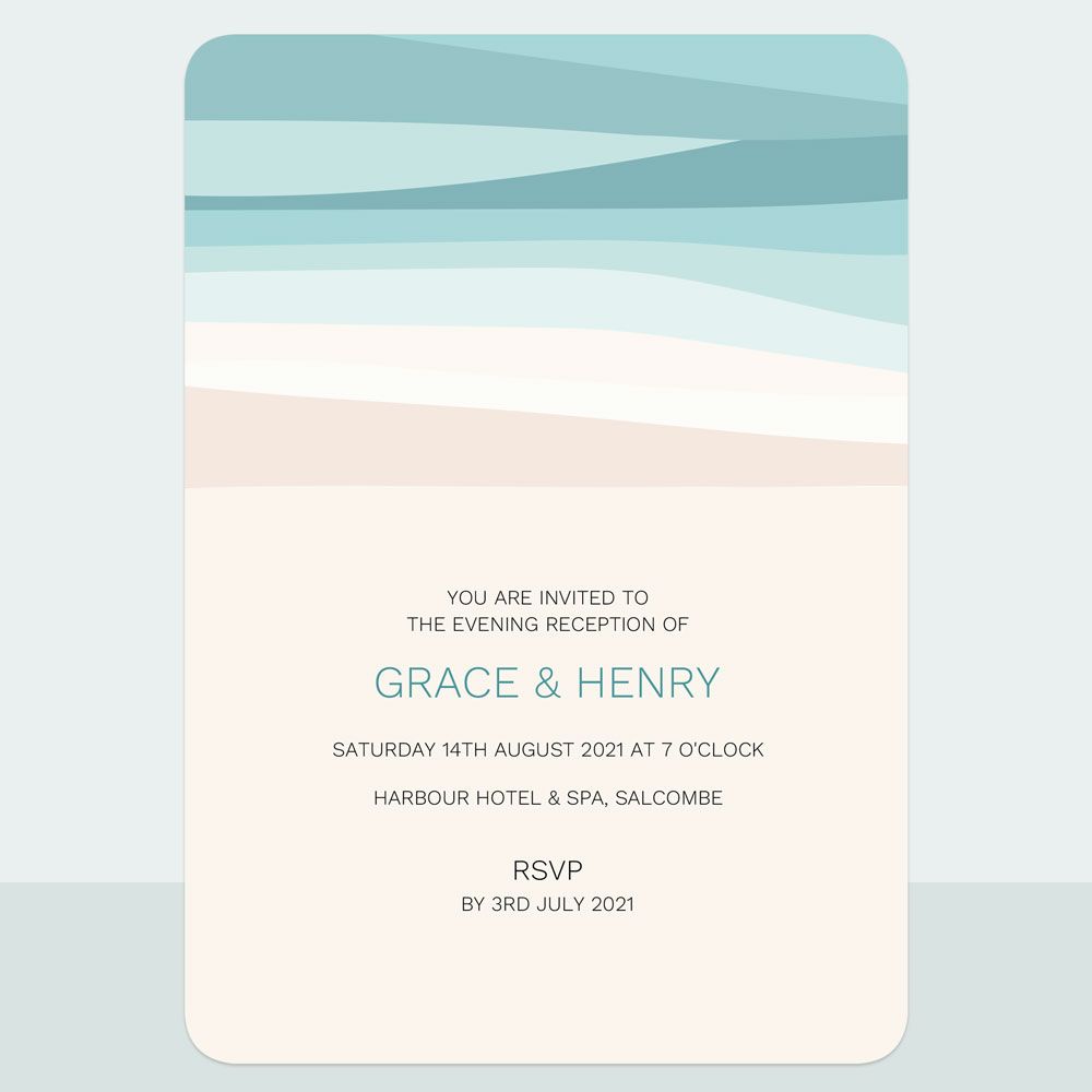 Abstract Beach - Evening Invitation & Information Card Suite