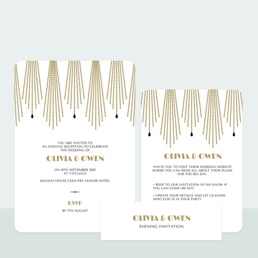 Gatsby - Evening Invitation & Information Card Suite